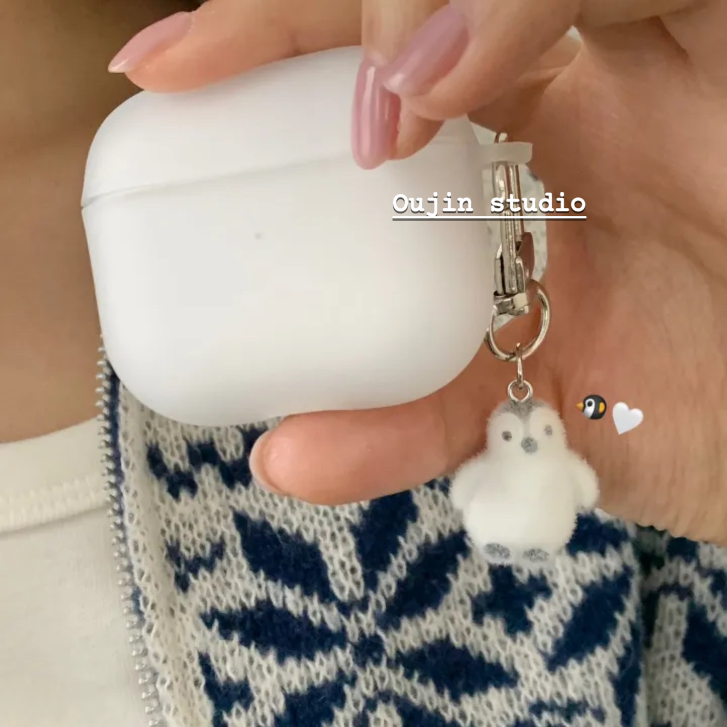 可爱卡通小动物企鹅挂件airpod4