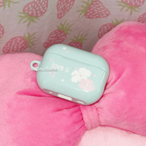 韩系ins风小众清新氛围感蓝绿适用苹果AirPods Pro3新款4代无线蓝牙耳机保护套可爱扶桑花进口菲林耳机壳