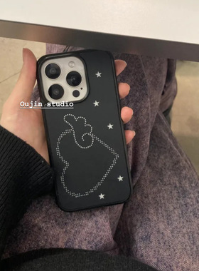 韩系ins风小众设计感可爱简约爱心翅膀星星印花适用于iphone17/16promax/15pro/14/13/12/11黑边手机壳保护套