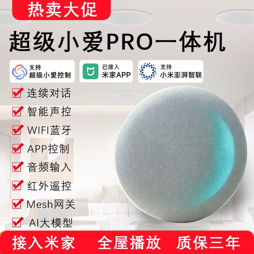 超级小爱Pro智能吸顶音响一体机蓝牙Mesh网关红外遥控连续对话