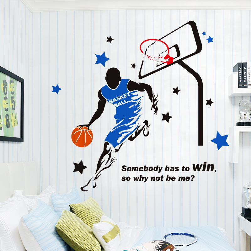 创意墙贴纸贴画男生宿舍寝室卧室装饰自粘墙纸篮球明星海报科比