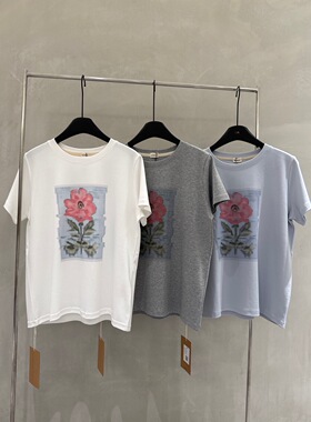 2026秋季新款韩版时尚百搭圆领短袖T恤女宽松显瘦休闲上衣潮1620