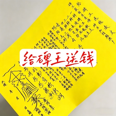 30张给碑王送钱表文 手写疏文黄纸黑字 一包30张 A4表文