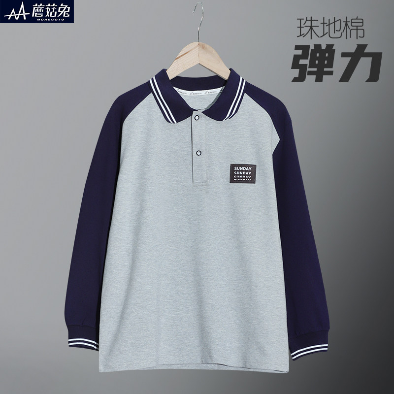胖童男童Polo衫春秋装新款青少年加肥加大码宽松长袖t恤翻领上衣,童装/婴儿装/亲子装,儿童POLO衫,淘宝优惠券,粉丝福利购,淘宝优惠卷