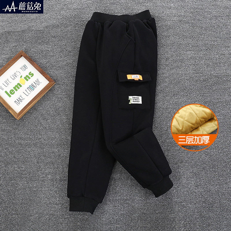 胖男童棉裤冬季加绒加厚儿童一条过冬三层夹棉肥男孩保暖裤子外穿