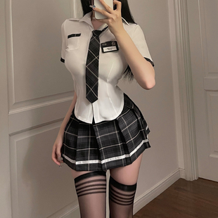 性感暗示内衣校园女学生jk制服秘书火辣诱惑包臀裙免脱大码套装