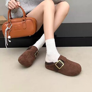 百搭单鞋 35透气舒适厚底复古风一脚蹬勃肯女款 6222