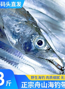 舟山海钓带鱼大钓带国产鲜活新鲜冷冻海鱼海鲜水产东海小眼睛刀鱼