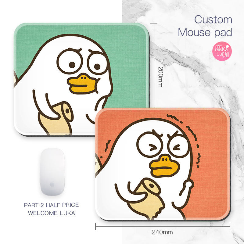 鸭子鼠标垫有趣搞怪便便滑鼠垫邪恶创意日系护腕布面小号电脑桌垫