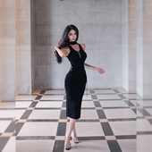 HELEN V领辣妹开叉连衣裙 针织裙绑带显瘦修身 性感镂空 羊毛混纺