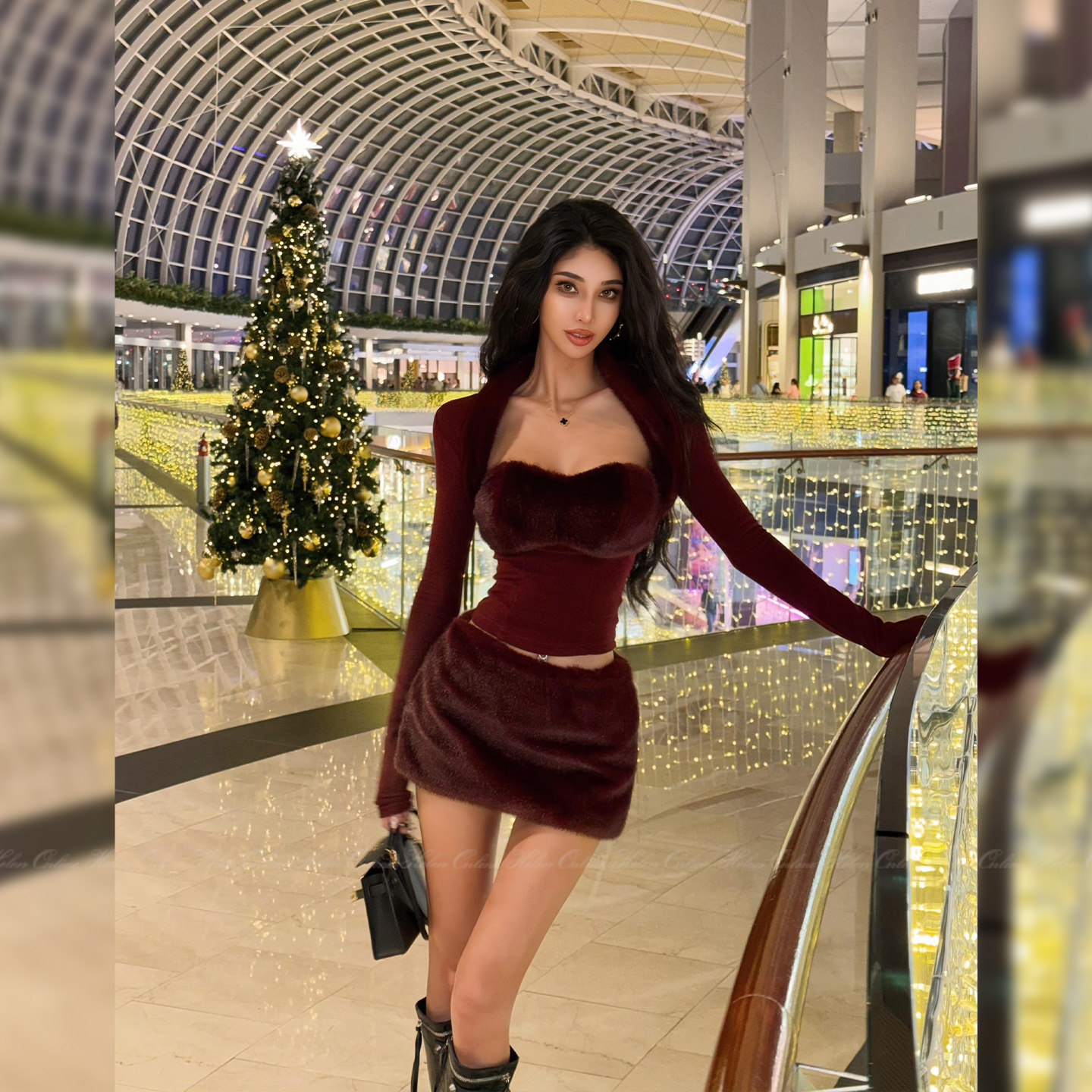 HELEN"暖绵羊绒"冬日氛围感三件套"带胸垫"抹胸坎肩开衫&毛绒半裙,女装/女士精品,时尚套装,淘宝优惠券,粉丝福利购,淘宝优惠卷