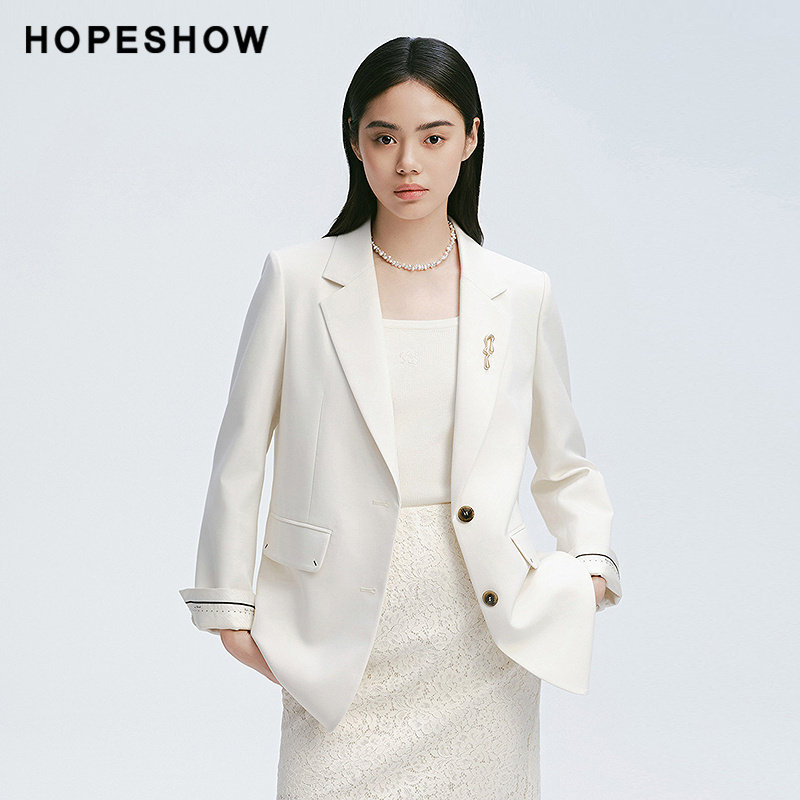 【日常价】红袖2025春新款女装正肩平驳领西装外套图片