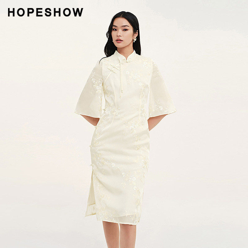 【日常价】红袖秋季新款女装新中式绣花钉珠盘扣连衣裙,女装/女士精品,连衣裙,淘宝优惠券,粉丝福利购,淘宝优惠卷