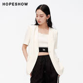 正肩单排扣翻领短袖 西装 夏新款 女装 日常价 红袖