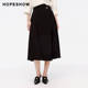 日常价 红袖 夏新款 女装 不规则高腰后拉A字半身裙