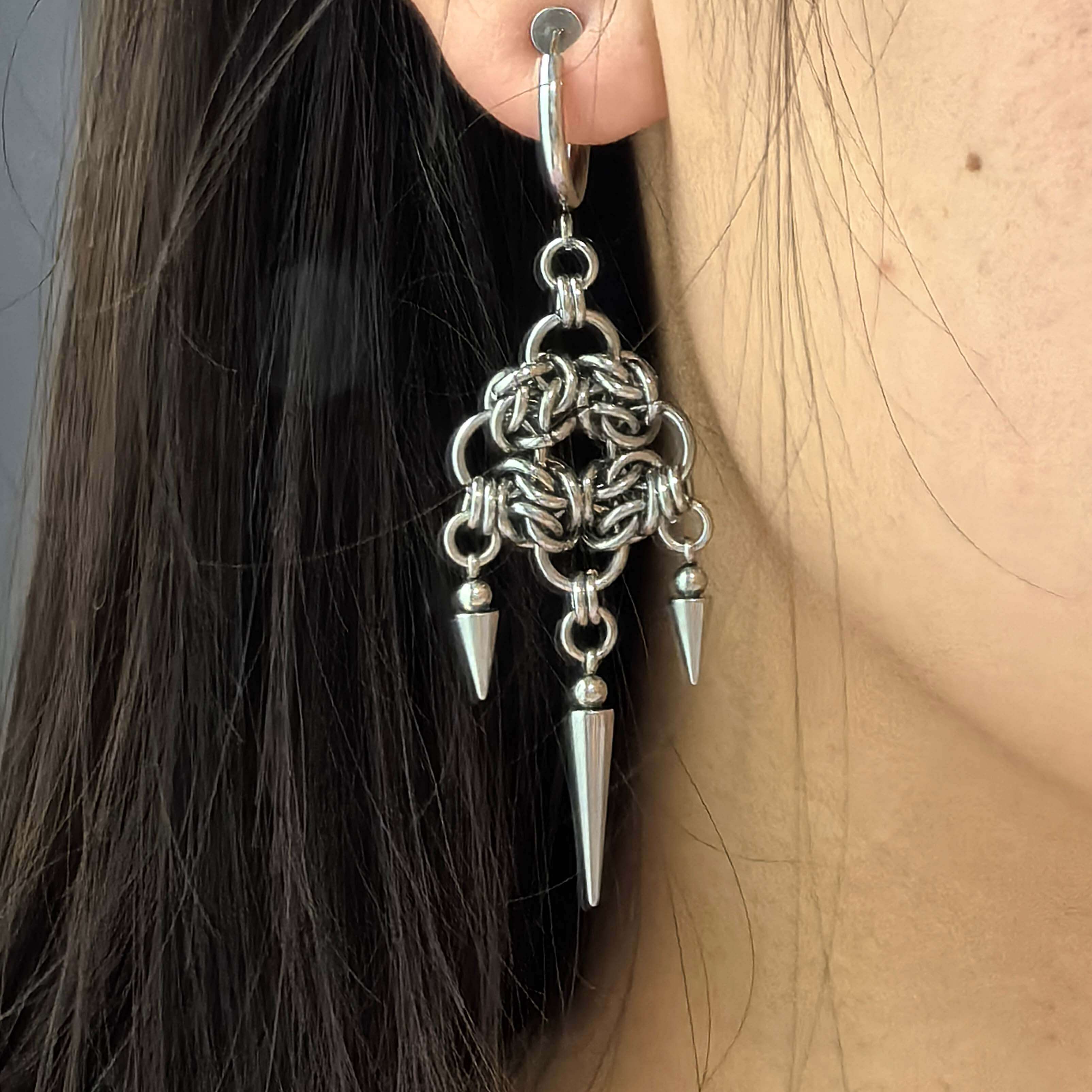 钛钢耳环不掉色男女定制手工朋克