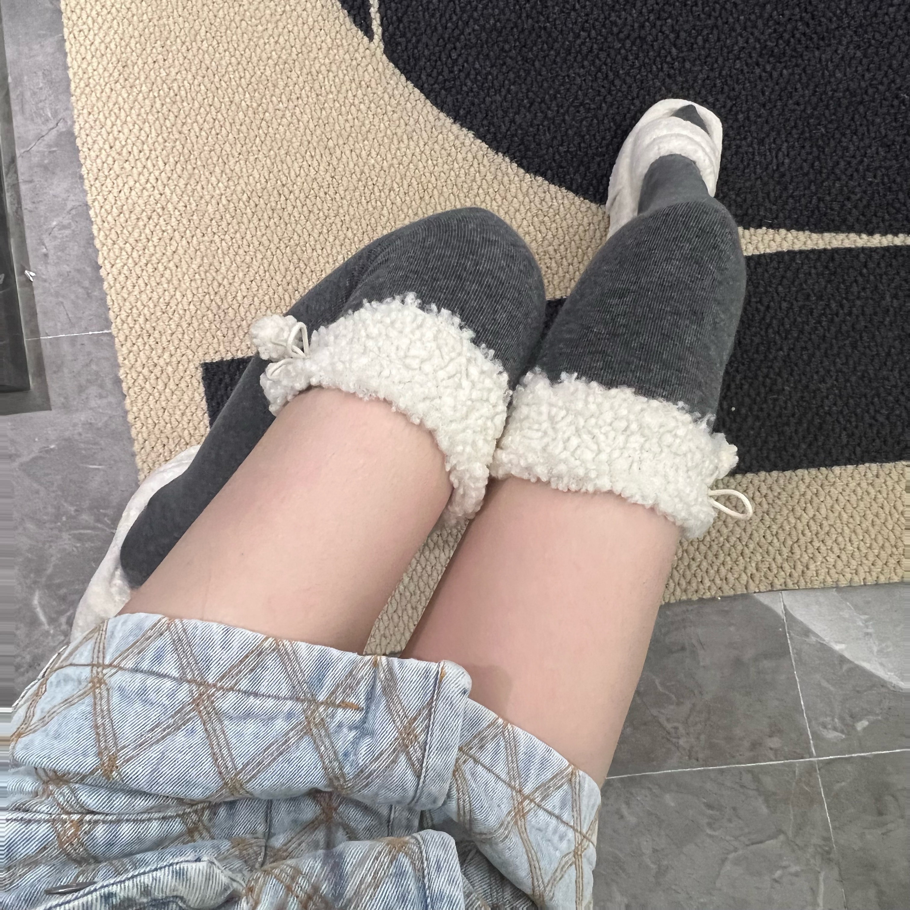 袜子羊羔毛加绒瘦腿保暖日系