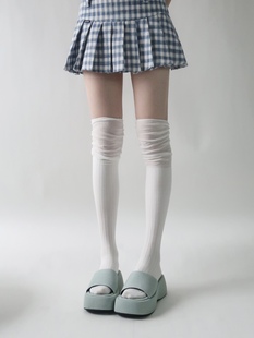 袜子女长筒袜春秋搭长靴过膝袜韩国大腿袜拼接堆堆袜 陆甜茶