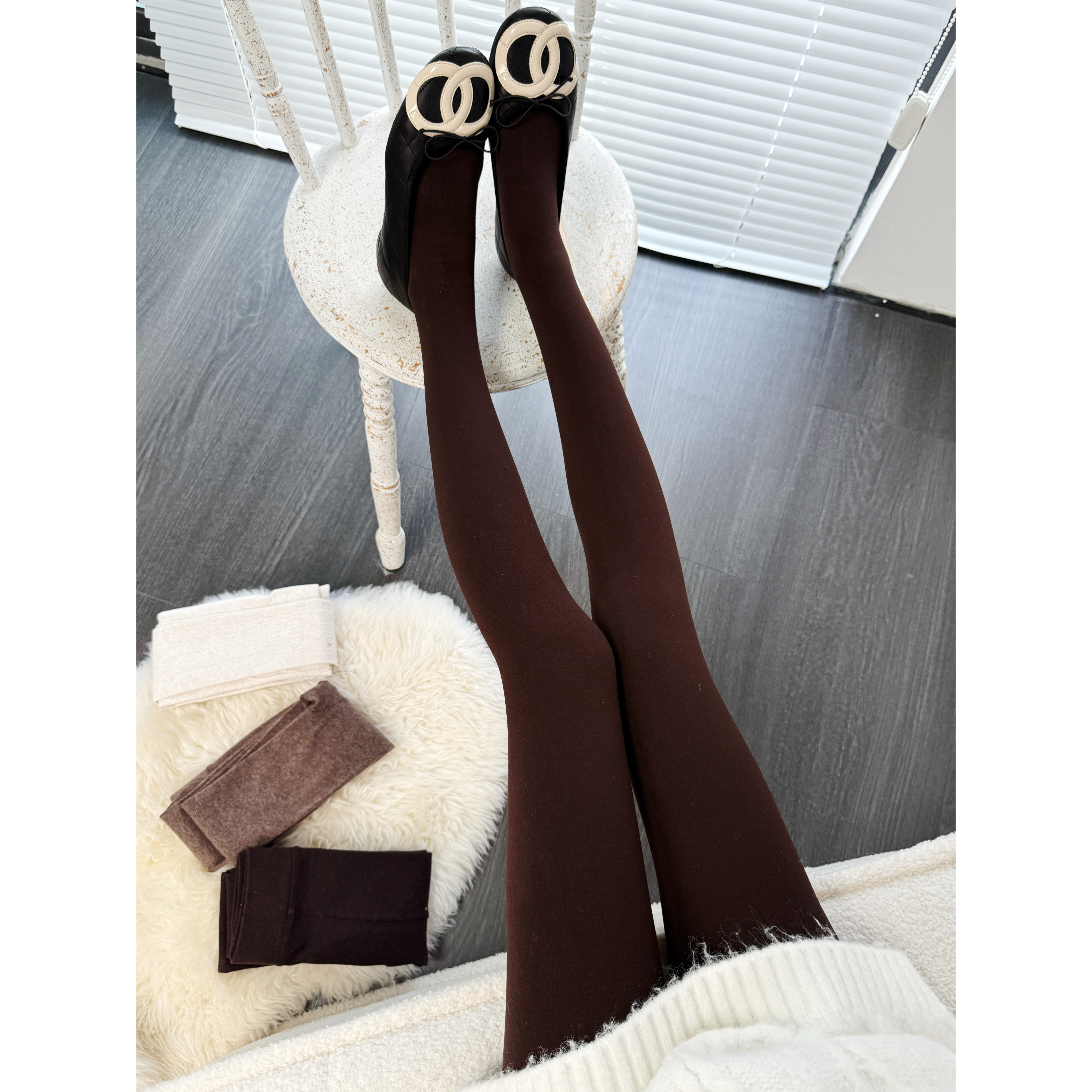 黑巧高腰显瘦连裤袜女