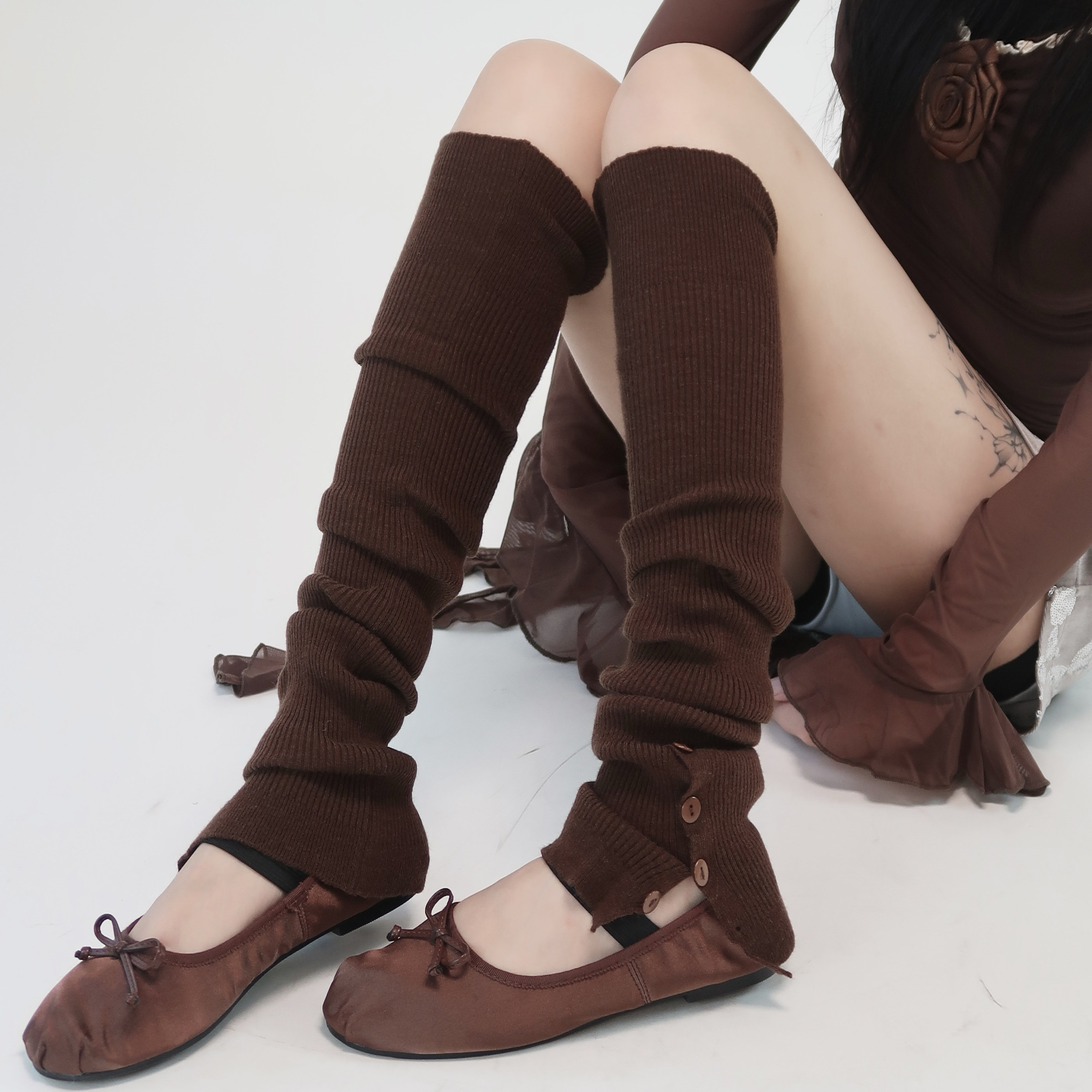 陆甜茶 纯色弹力高筒袜套女莫代尔芭蕾风加长保暖护膝纽扣腿套,女士内衣/男士内衣/家居服,长筒袜,淘宝优惠券,粉丝福利购,淘宝优惠卷