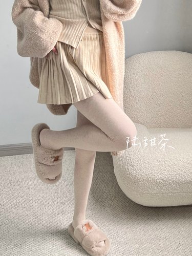 加厚连裤袜秋冬显瘦白色保暖