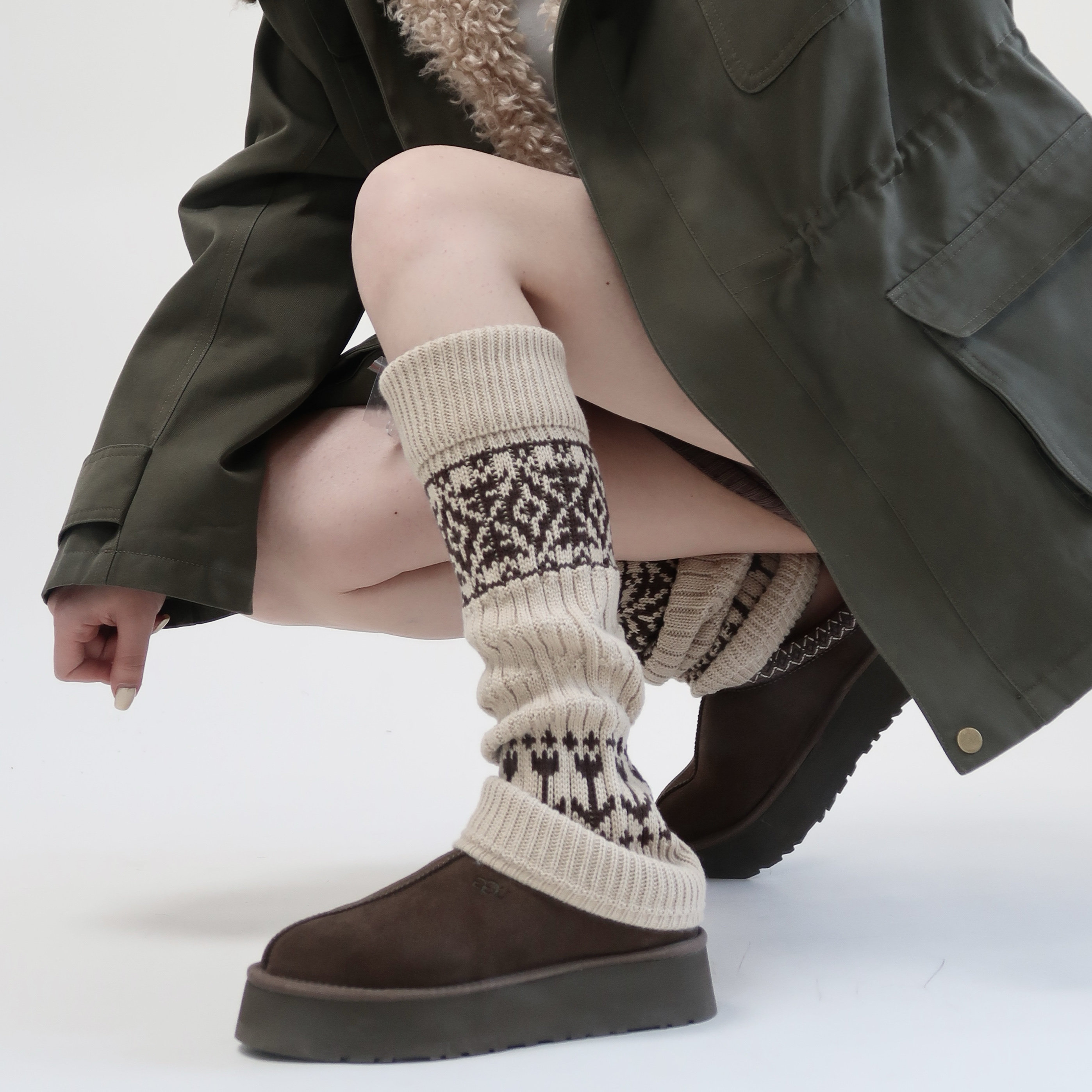 陆甜茶复古费尔岛卡其色针织腿套女秋冬JK中筒保暖小腿堆堆袜子,女士内衣/男士内衣/家居服,中筒袜,淘宝优惠券,粉丝福利购,淘宝优惠卷