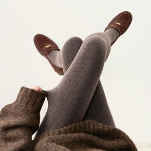 陆甜茶2025爆款春秋漫画腿打底袜咖啡加绒微压平纹连裤袜女不掉档