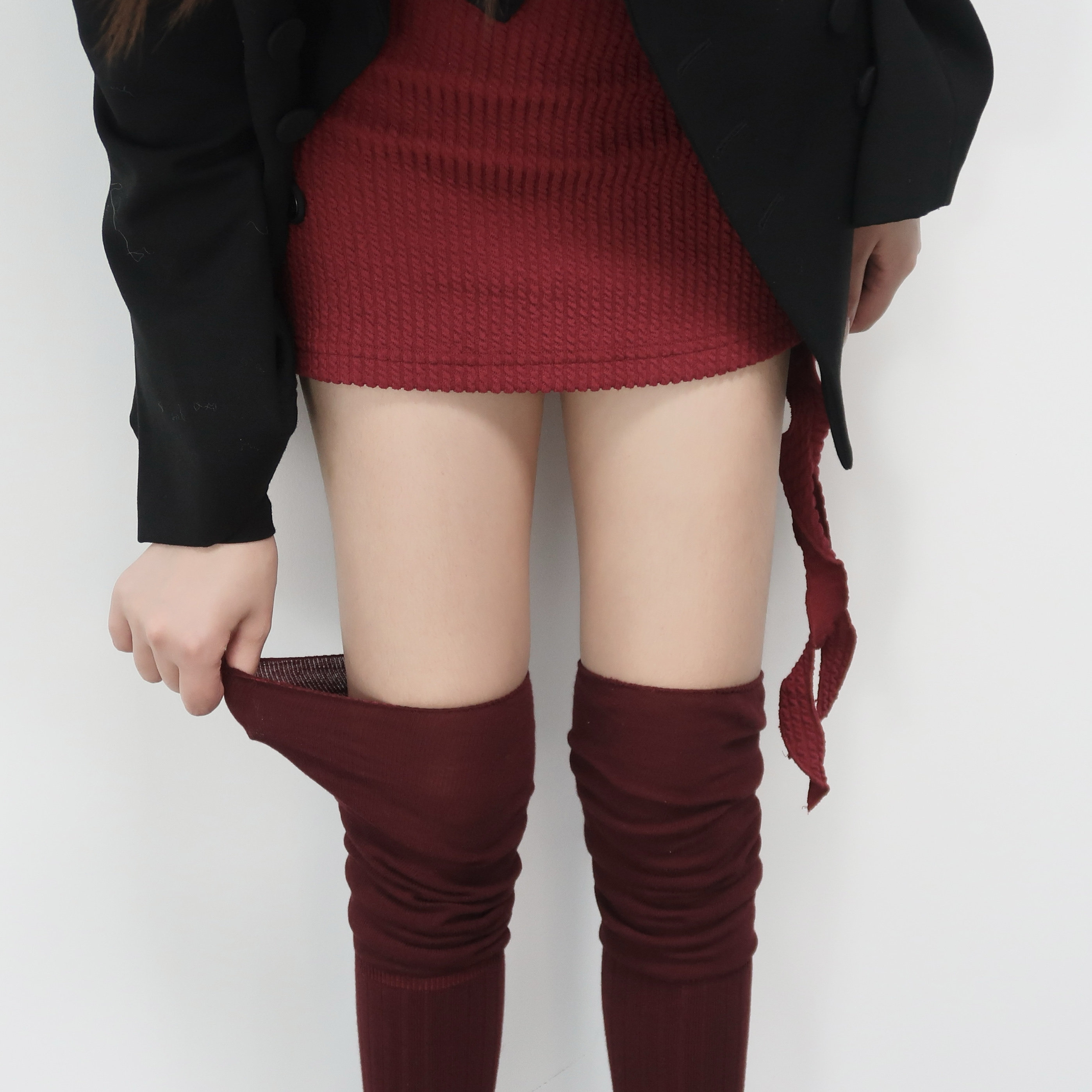 陆甜茶安可拉红过膝袜袜女秋冬显瘦纯色中长筒堆堆袜及膝袜小腿袜,女士内衣/男士内衣/家居服,长筒袜,淘宝优惠券,粉丝福利购,淘宝优惠卷