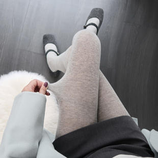 陆甜茶秋冬灰色miu风薄款半透韩连裤袜平纹显瘦透视纯色打底袜女