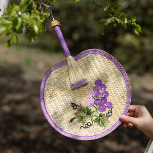 手工编织蒲扇古风团扇扇子随身汉服网红中国风编织便携高颜值夏季