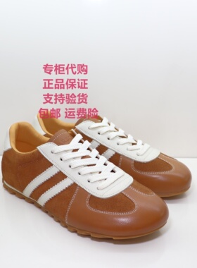 哈森2026春季新款单鞋HCS264003拼色德训鞋女厚底系带休闲运动鞋