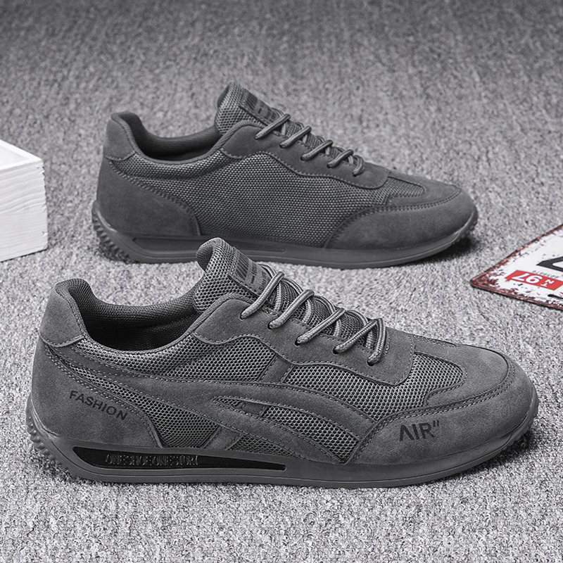 秋季工作男鞋上班劳保防臭冬季网面休闲运动平底工作板鞋跑步潮鞋