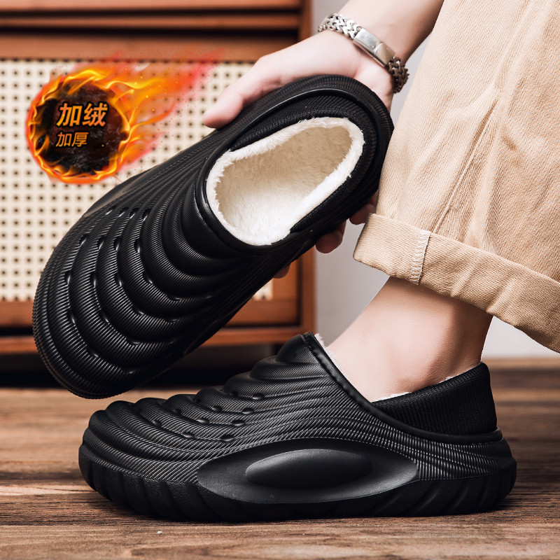 棉拖鞋男冬季加绒保暖厚底外穿居家大码加厚防寒防滑防水全包棉鞋,流行男鞋,一字拖,淘宝优惠券,粉丝福利购,淘宝优惠卷