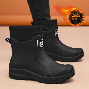 雪地靴男2026新款冬季加厚加绒保暖防寒棉鞋厚底防滑防水黑色雨鞋