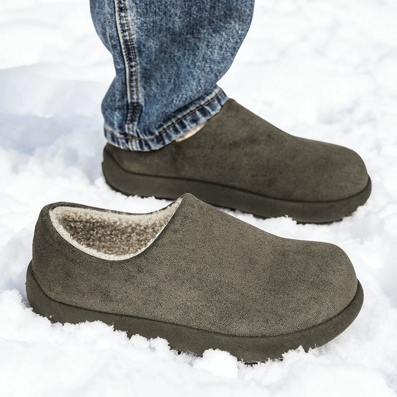 男鞋冬季加绒保暖加厚防寒大码勃肯棉鞋一脚蹬皮毛一体防滑雪地靴,流行男鞋,单鞋,淘宝优惠券,粉丝福利购,淘宝优惠卷