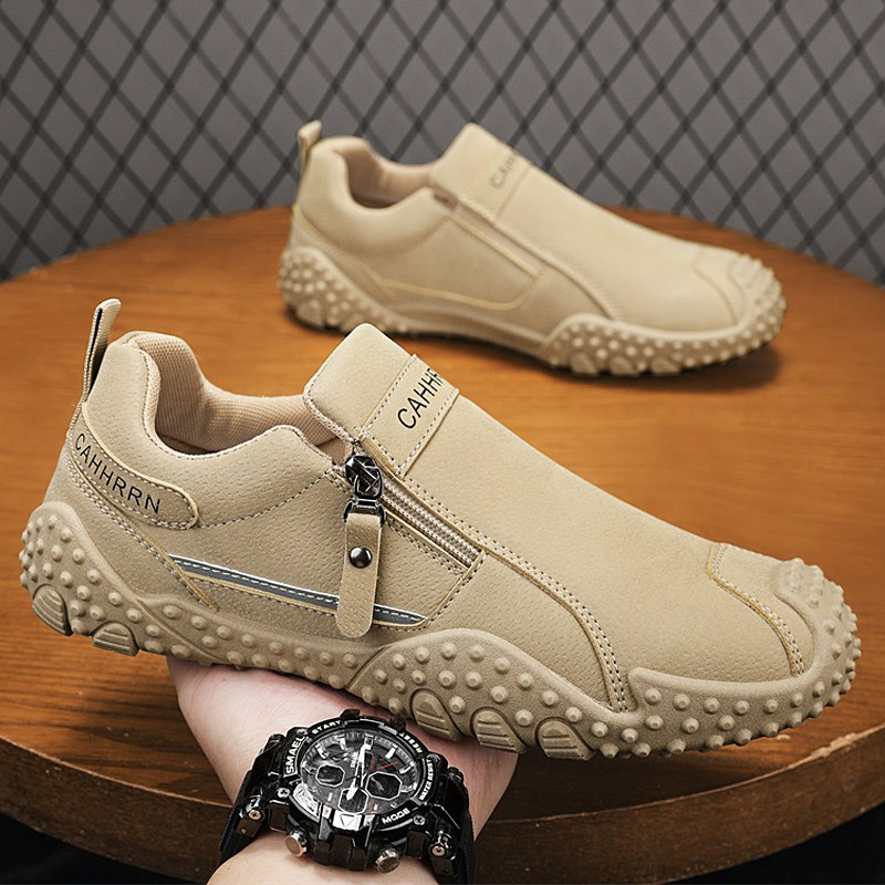 劳保男鞋2026新款春季工地上班工作一脚蹬侧拉链防滑耐磨运动潮鞋,流行男鞋,单鞋,淘宝优惠券,粉丝福利购,淘宝优惠卷