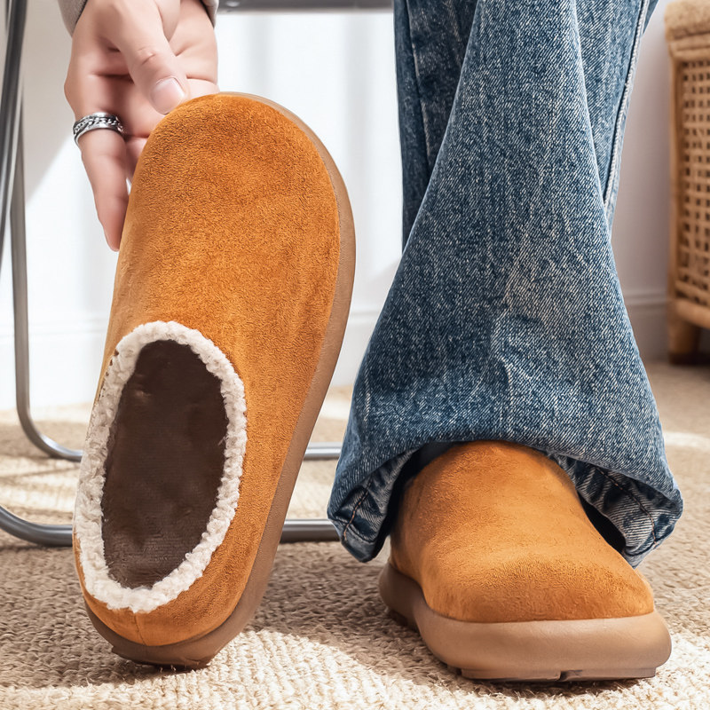 勃肯男鞋2026新款加绒保暖防滑大头豆豆鞋一脚蹬休闲开车加厚棉鞋,流行男鞋,单鞋,淘宝优惠券,粉丝福利购,淘宝优惠卷