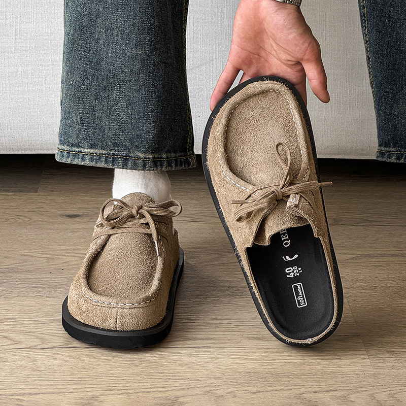 勃肯男鞋2026新款冬季懒人室内休闲厚底一脚蹬无后跟舒适包头拖鞋,流行男鞋,软木鞋/勃肯鞋,淘宝优惠券,粉丝福利购,淘宝优惠卷