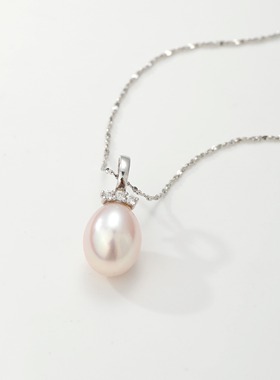万能扣极光天然淡水珍珠吊坠项链s925纯银水滴珍珠项链轻奢高级感
