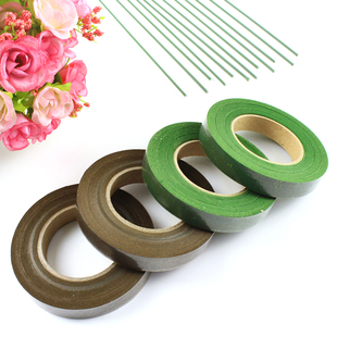 花艺绿胶带绿胶布玫瑰花茎花枝花束花杆绿塑包铁丝diy鲜花材料