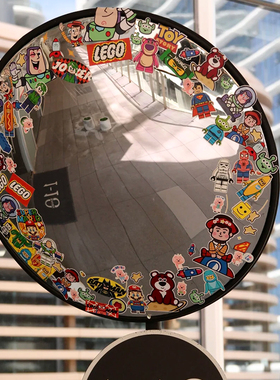 创意卡通动漫圆形镜子装饰摆件