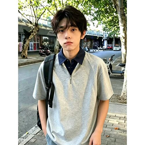 假两件拼接短袖男款POLO衫夏季美