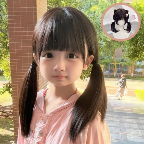 儿童日系甜美双马尾整顶假发
