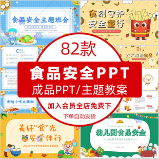 幼儿园小学生食品安全ppt模板食品安全培训宣传周主题班会课件PPT