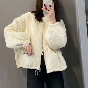 高级感轻薄棉服女短款2025新款秋冬小个子宽松休闲百搭夹棉外套潮