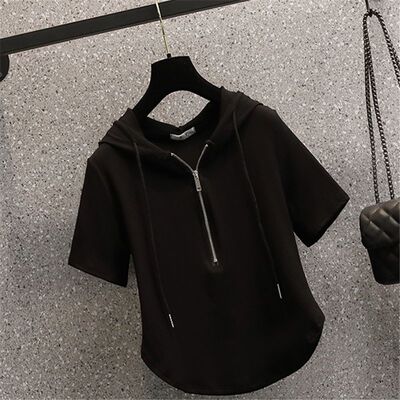 胖mm300斤宽松螺纹短袖T恤女