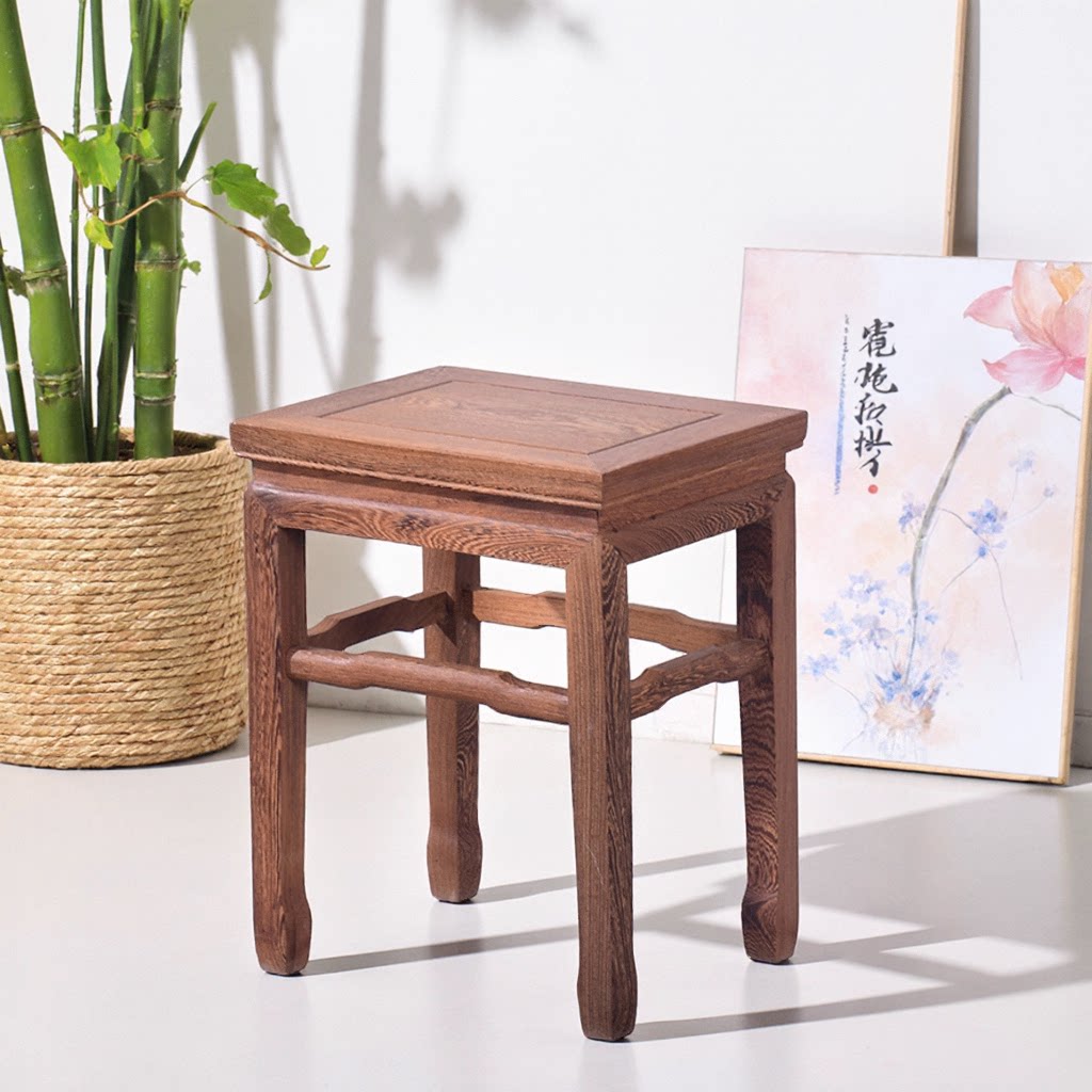 红木小方凳鸡翅木矮凳家用木头凳子实木成人客厅板凳沙发凳化妆凳
