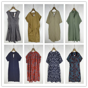 复古着vintage日韩精品民族风森女系纯色印碎花卉棉布连衣裙P7363