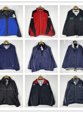 复古着vintage日韩精选学院风森系字母印花冲锋运动风衣外套F3262