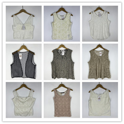 复古着vintage日韩精选校园风甜美森系绣花镂空夏季背心吊带Q1482